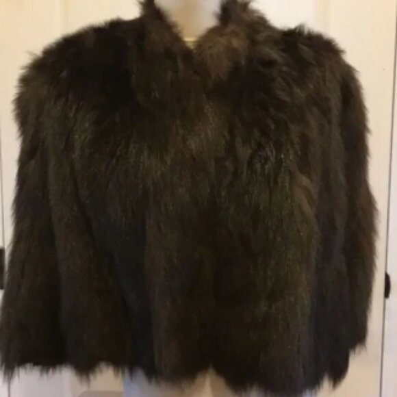 Vintage Dark Brown Fox Cape So Glam